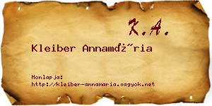 Kleiber Annamária névjegykártya