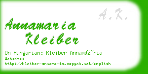 annamaria kleiber business card